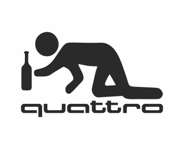 Naklejka Audi Quattro Butelka